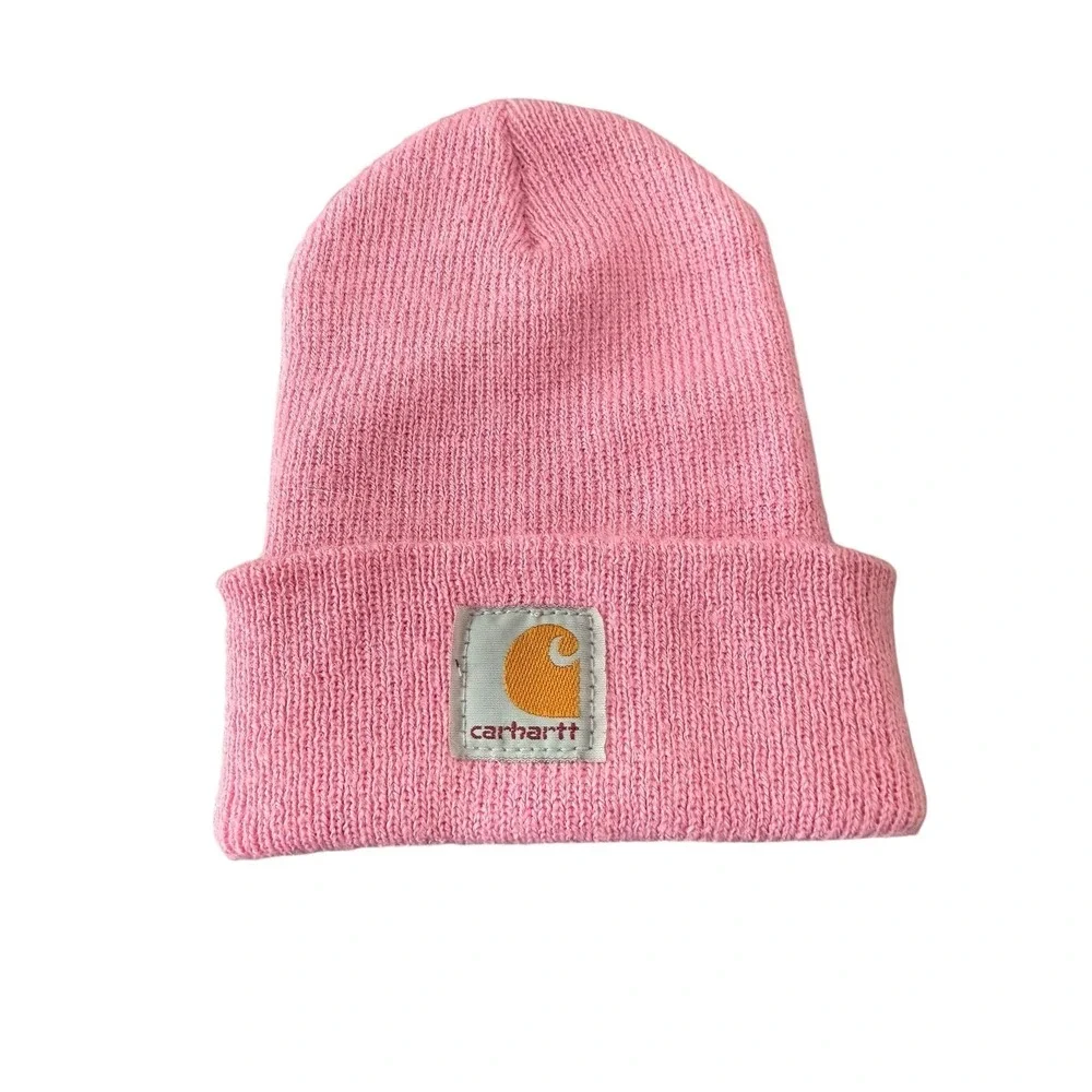 Carhartt Toddler Pink Acrylic Rib-Knit Beanie Hat CB8905 P182‎ Made in USA